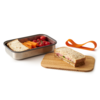 Sandwichboks rustfritt stål 1250 ml med bambuslokk detalj av lokk