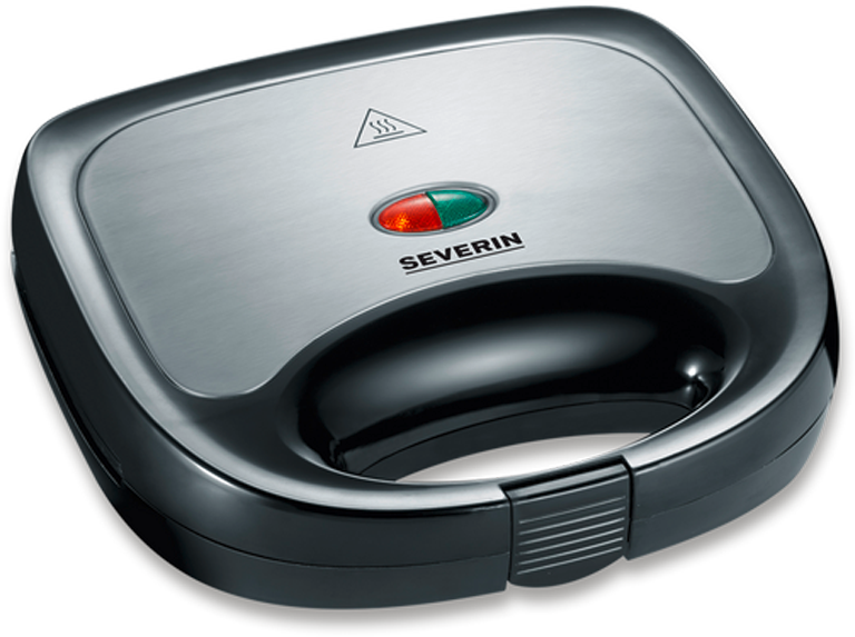 Sandwichmaker SA 2969 600 W med beleggfri plate svart forfra