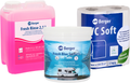 Sanitærsett 3-delt med Fresh Blue, Fresh Rinse og toalettpapir for camping