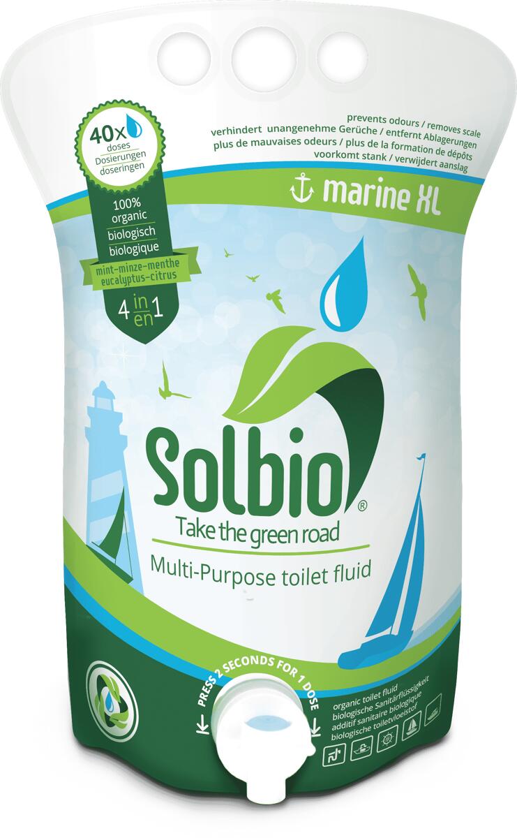 Sanitærtilsetning 4-i-1 biologisk nedbrytbar 1,6 l - Solbio Marine for mobile toaletter