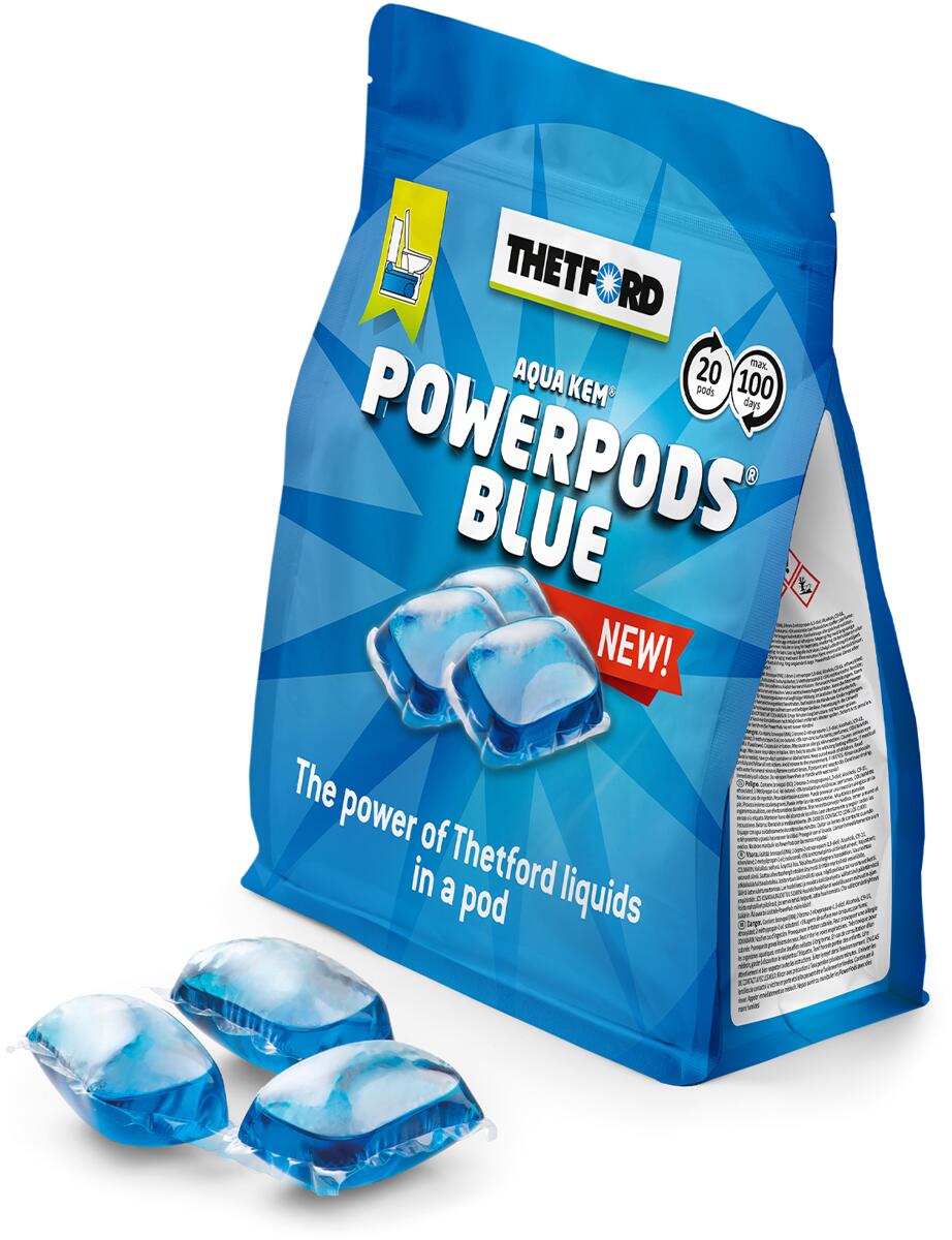 Sanitærtilsetning Aqua Kem Powerpods Blue 20 stk - Thetford bakside