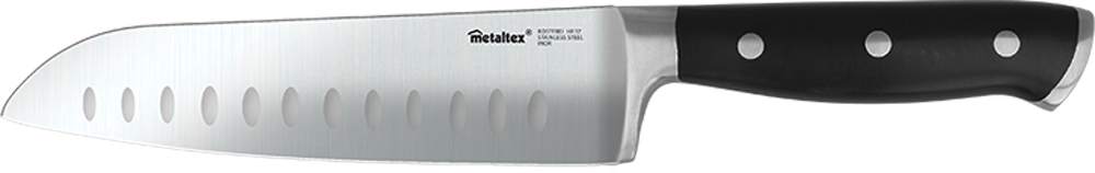 Santokukniv Magnifica Line rustfritt stål 30 cm Metaltex forfra