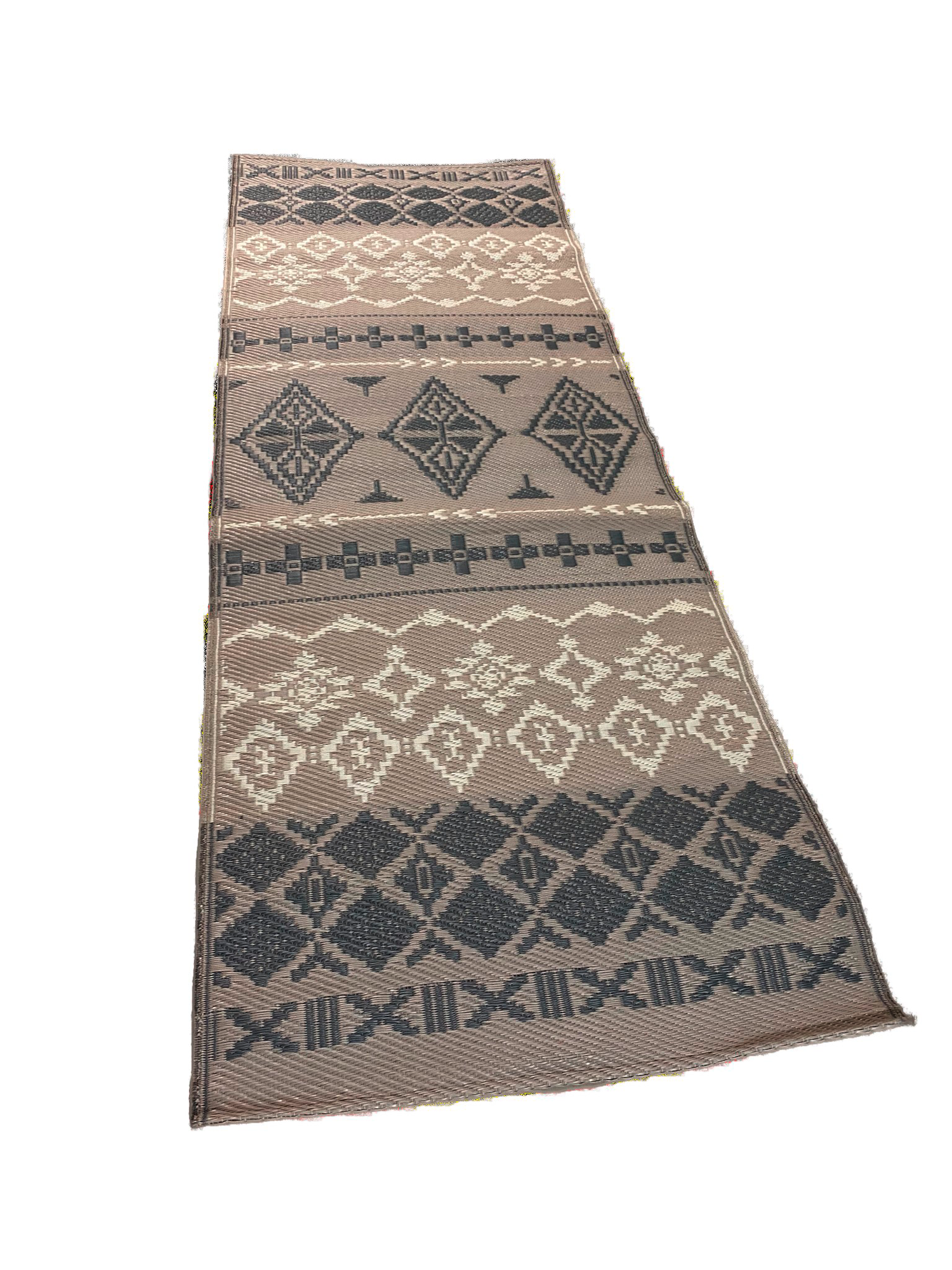Sapporo AW utendørsteppe polypropylen 230x80 cm forfra nærbilde