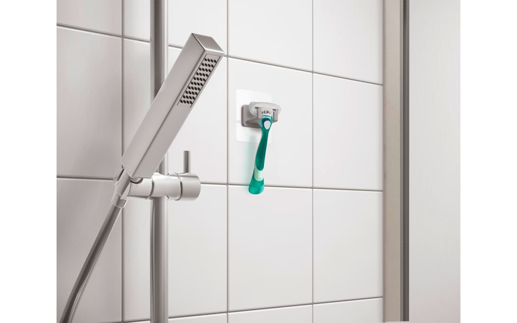 Bakside av selvklebende dobbel krok U Fix for glatte overflater - Metaltex