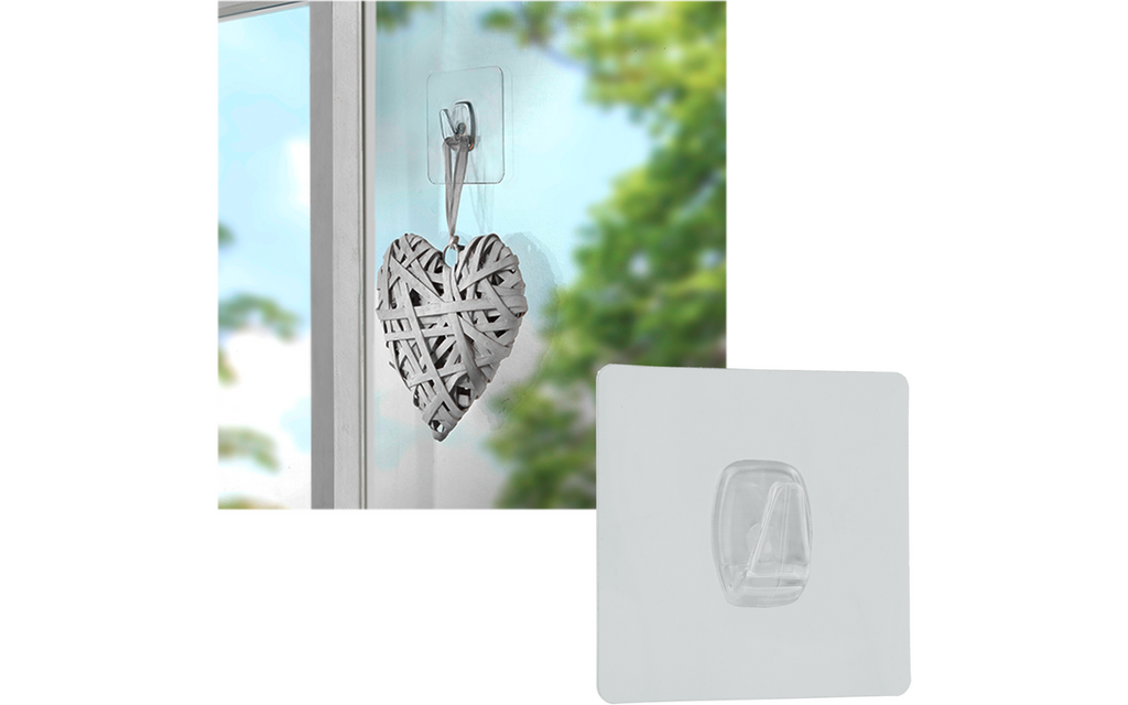Bakside av Selvklebende krok U-Fix kvadratisk 8 x 8 cm transparent