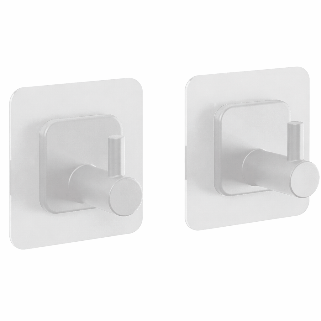 Selvklebende kroker kvadratiske 3x3 cm 2-pakning - Metaltex forfra