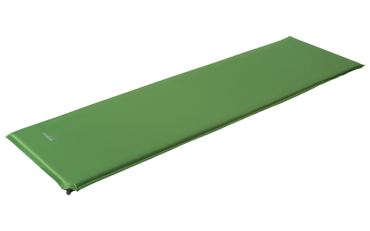 Selvoppblåsende liggeunderlag Compact 183x51x3 cm 800 g grønn, utrullet sett ovenfra
