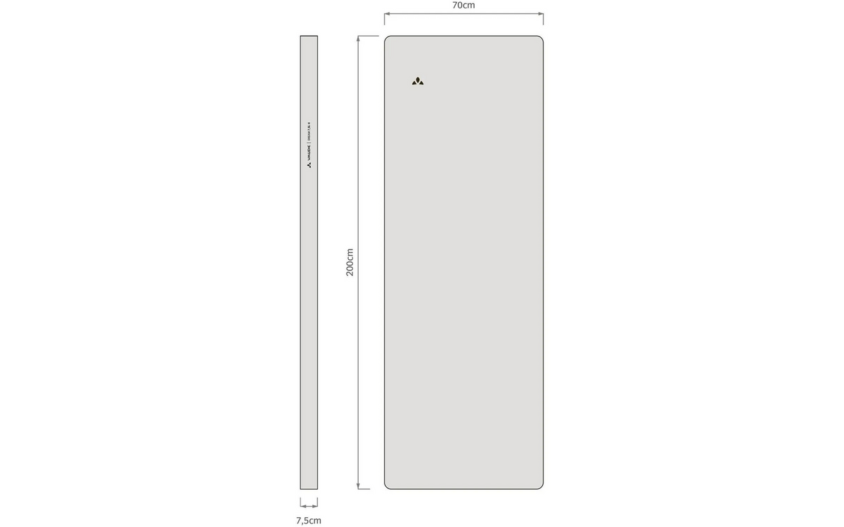 Selvoppblåsende liggeunderlag Dream II 200x70x7,5 cm - Vaude utrullet i telt på campingtur