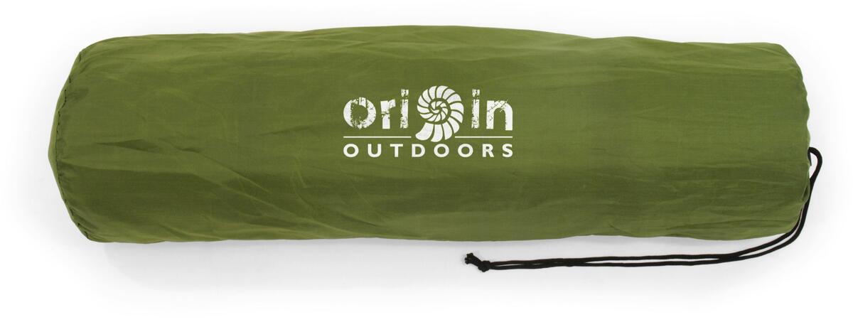 Opprullet Selvoppblåsende liggeunderlag med PU-skum polyester Origin Outdoors i pakksekk