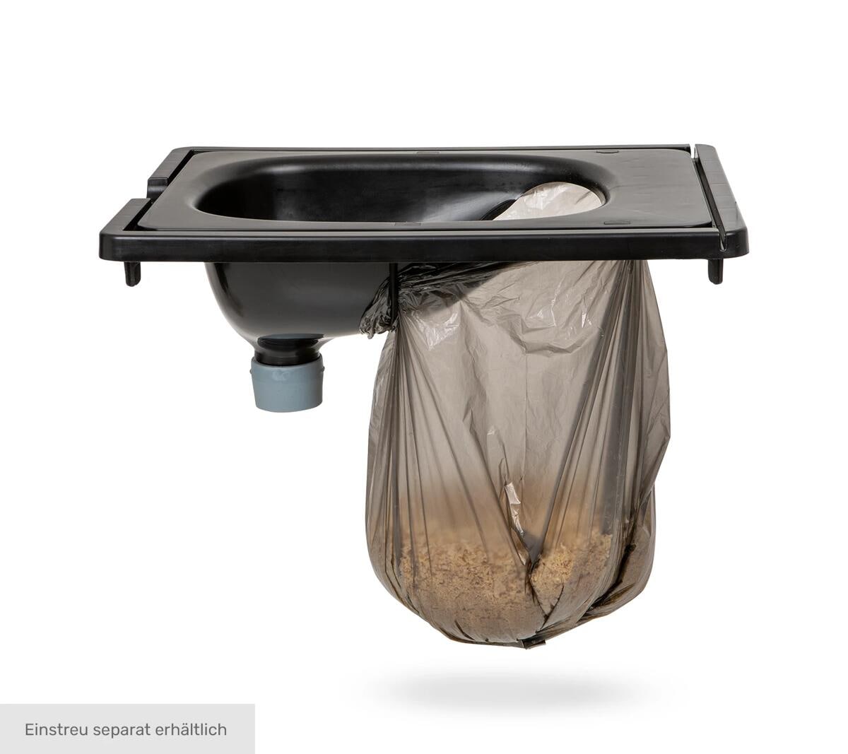 Montert Separasjonstoalett BilaBox 9L mobil, 2,8 kg, svart i campingvogn