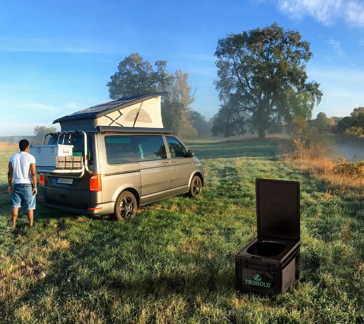 Separasjonstoalett BilaBox 9L mobil, 2,8 kg, svart komplett sett