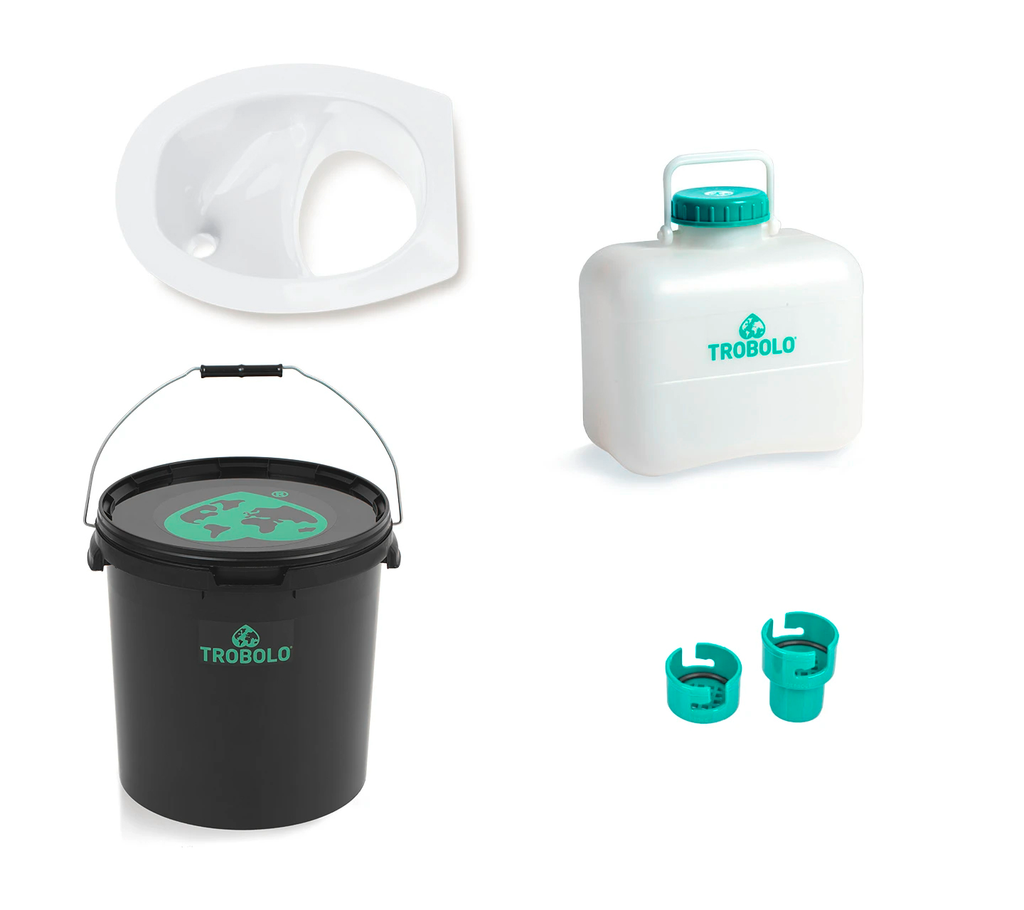 Separasjonstoalett DIY-sett 4-delt med 11 l tank hvit forfra