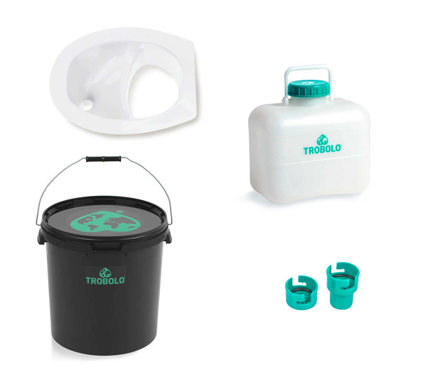 Separasjonstoalett DIY-sett 4-delt med 11 l tank hvit forfra