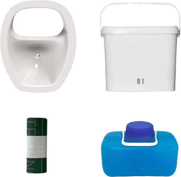 Separasjonstoalett DIY-sett M oval hvit kompakt - Trelino forfra