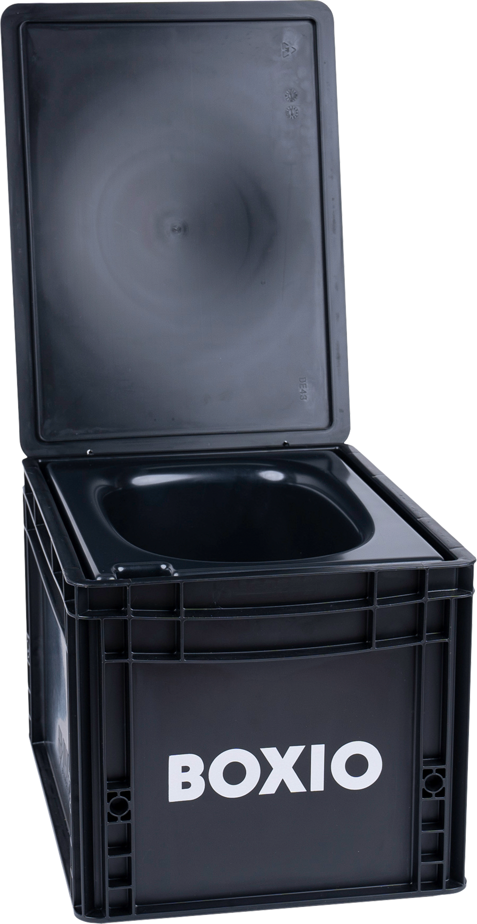 Separasjonstoalett mobilt i euroboxformat 40x30x28 cm forfra Boxio