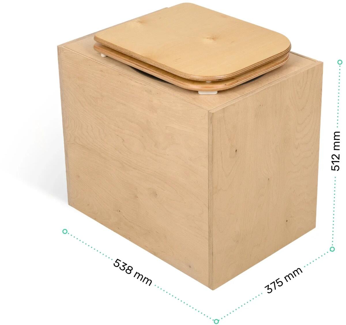 Separasjonstoalett TeraBlœm Plus 22L, 528mm høyde med åpent lokk