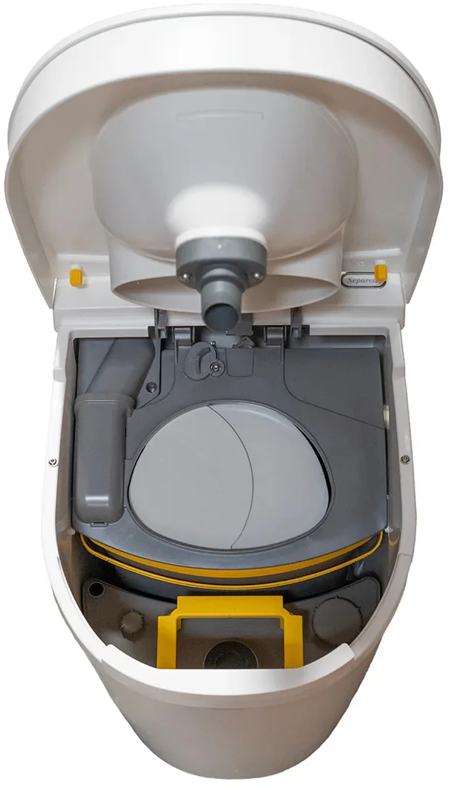 Separasjonstoalett Tiny med urinbeholder 12 V forfra