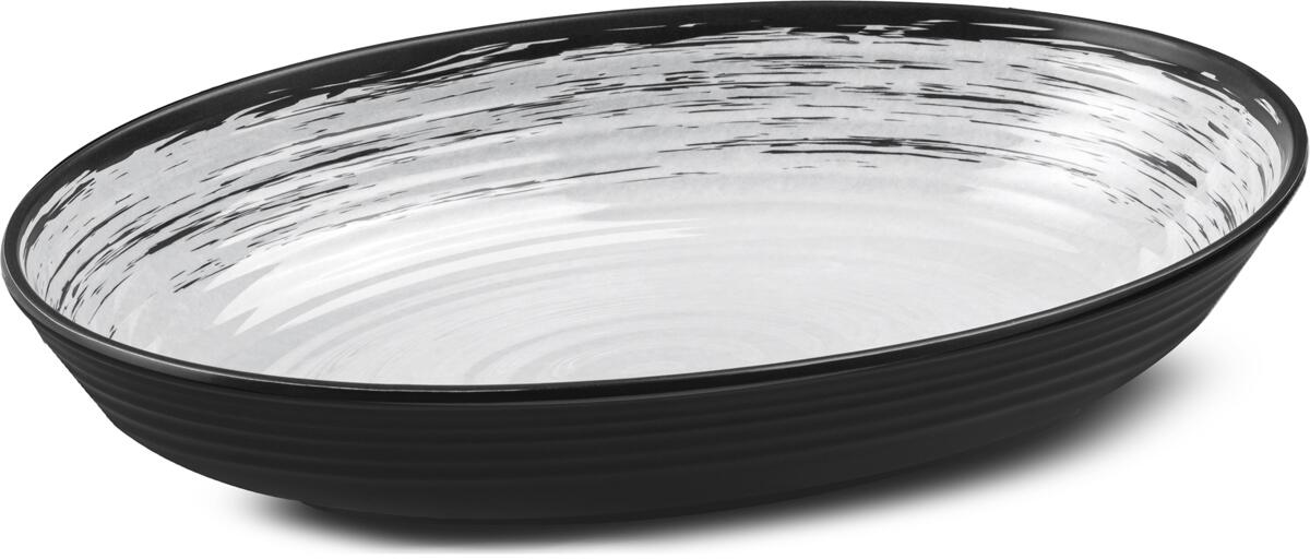Serveringsfat Granada melamin oval 33x23 cm med antiskli Brunner forfra