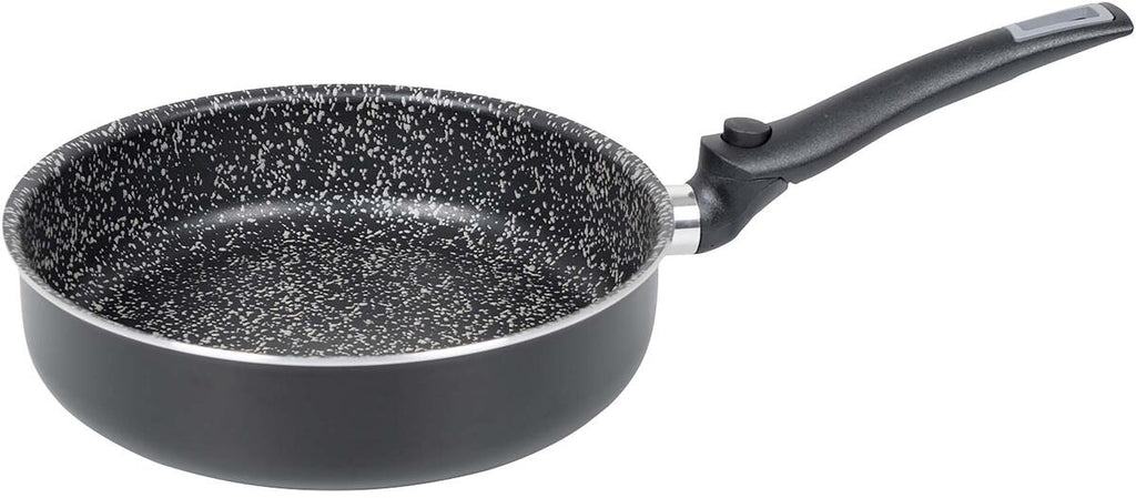 Serveringspanne Turn Ø24 cm med klappehåndtak aluminium forfra