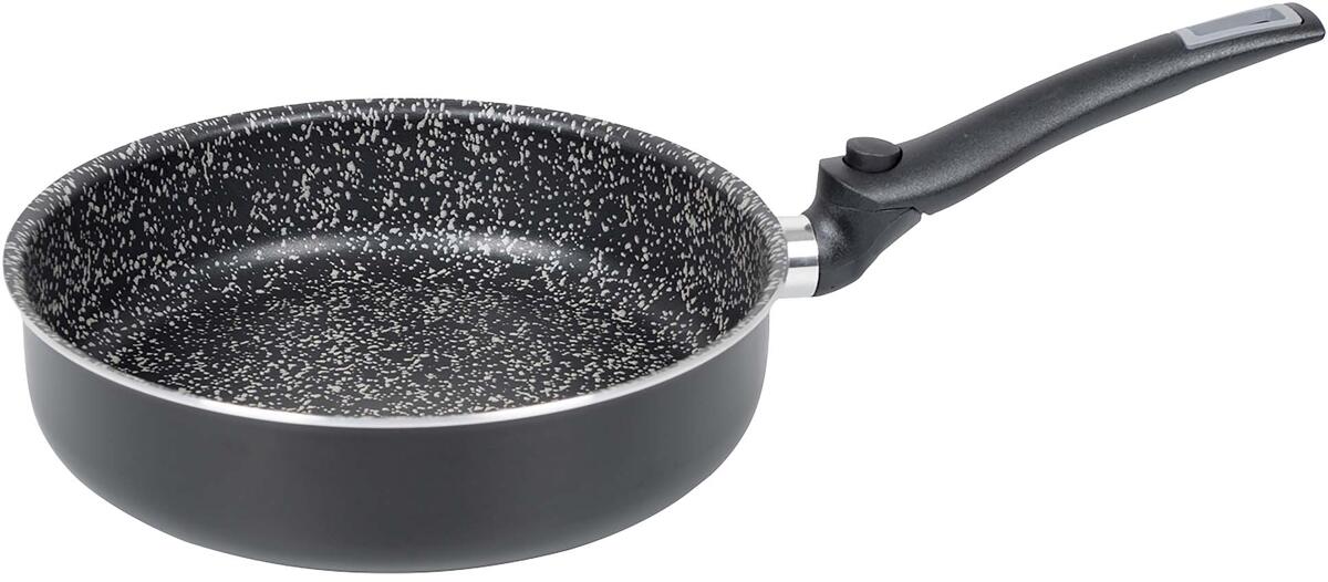 Serveringspanne Turn Ø24 cm med klappehåndtak aluminium forfra