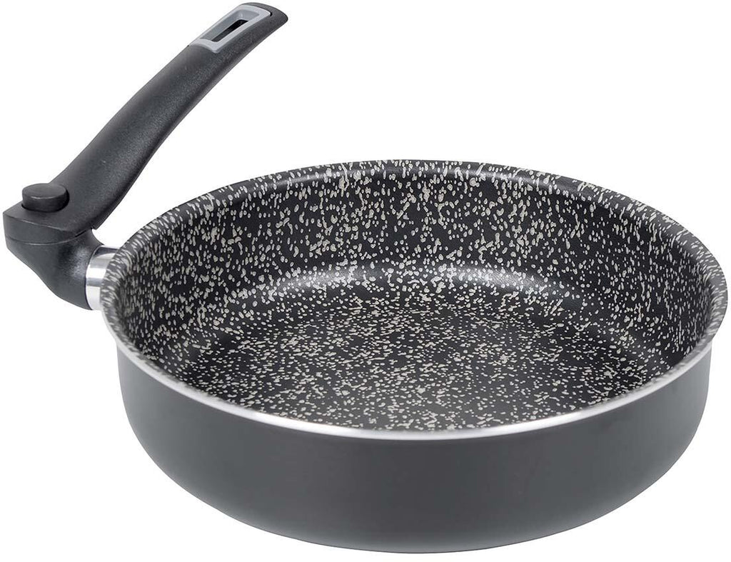 Serveringspanne Turn Ø24 cm med klappehåndtak aluminium bakside