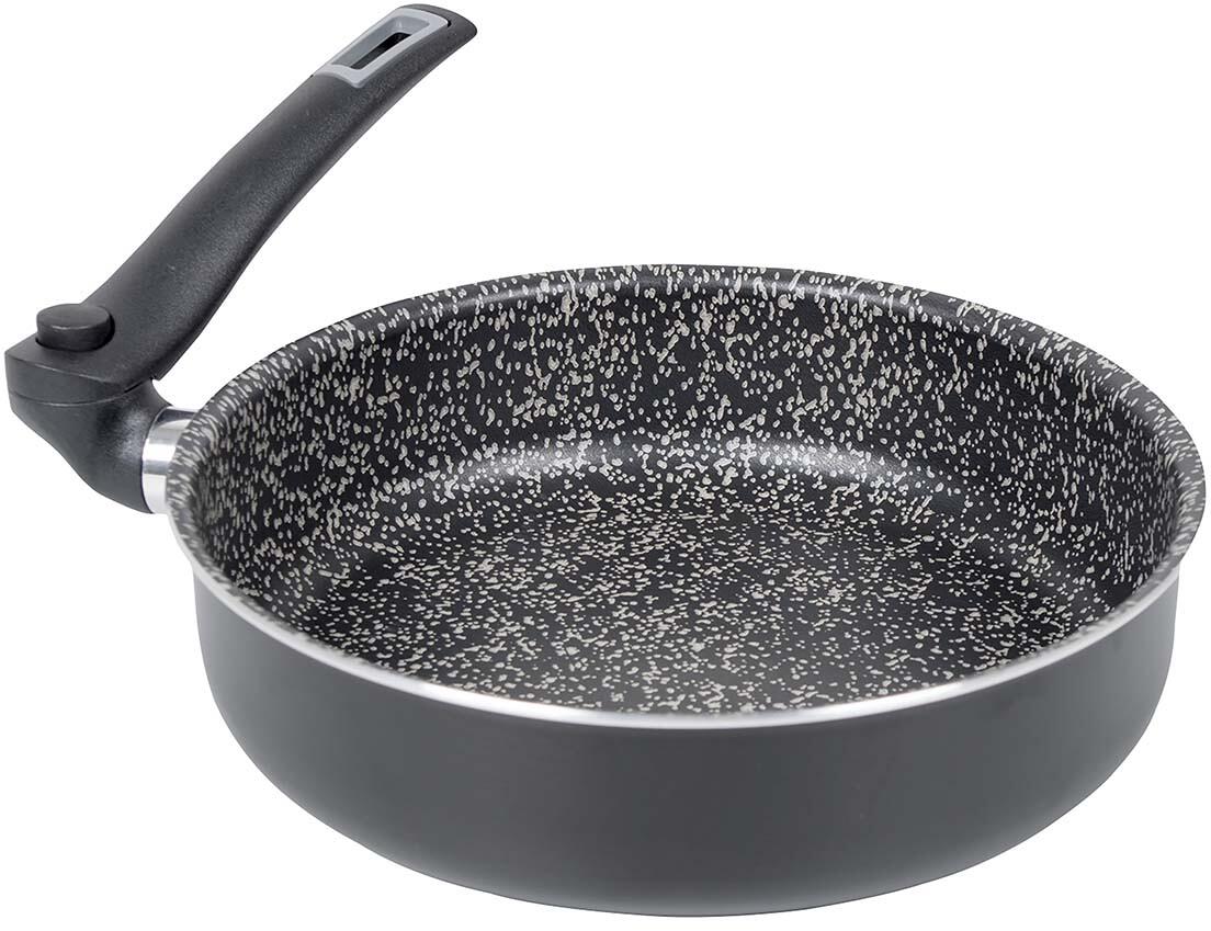 Serveringspanne Turn Ø24 cm med klappehåndtak aluminium bakside