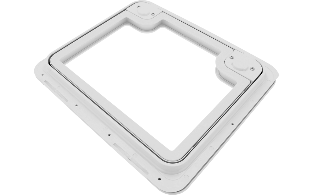 Serviceluke for campingvogn veggtykkelse 26–46 mm aluminium hvit åpnet