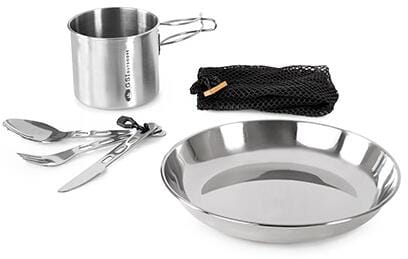 Servicesett 1 person rustfritt stål 21,6 cm forfra