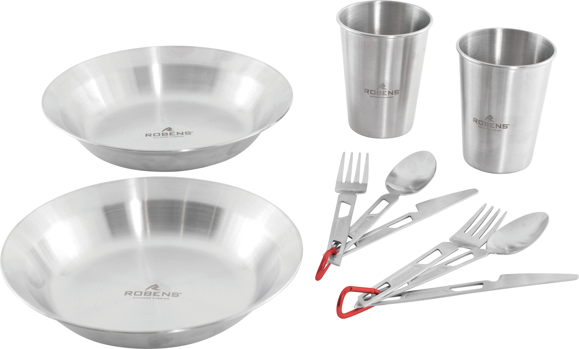 Servicesett 10-deler for 2 personer rustfritt stål 700 g - Robens forfra