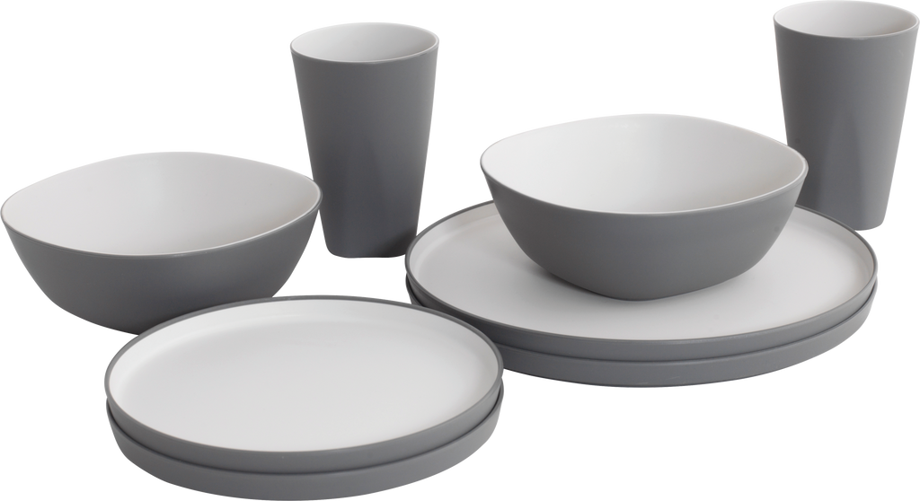 Servicesett 8-deler for 2 personer grey mist - Outwell Gala forfra
