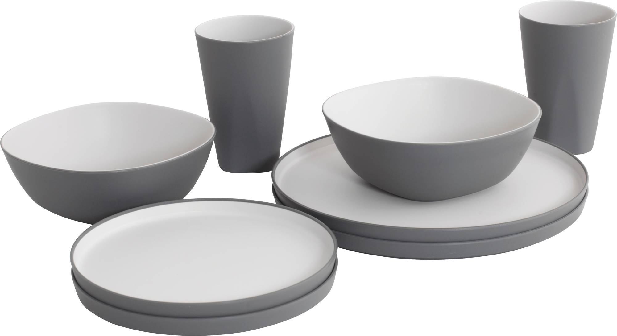 Servicesett 8-deler for 2 personer grey mist - Outwell Gala forfra