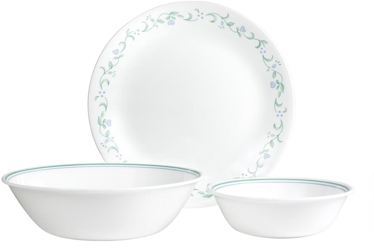 Servicesett Country Cottage Vitrelle glass 12 deler - Corelle bakside
