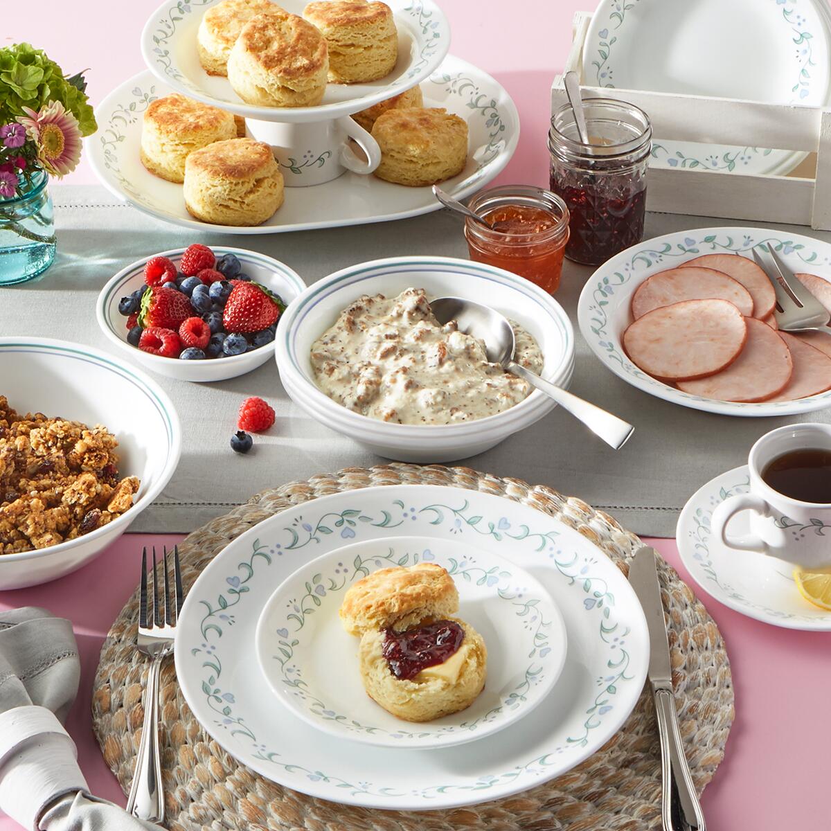 Detalj av Servicesett Country Cottage Vitrelle glass 12 deler - Corelle