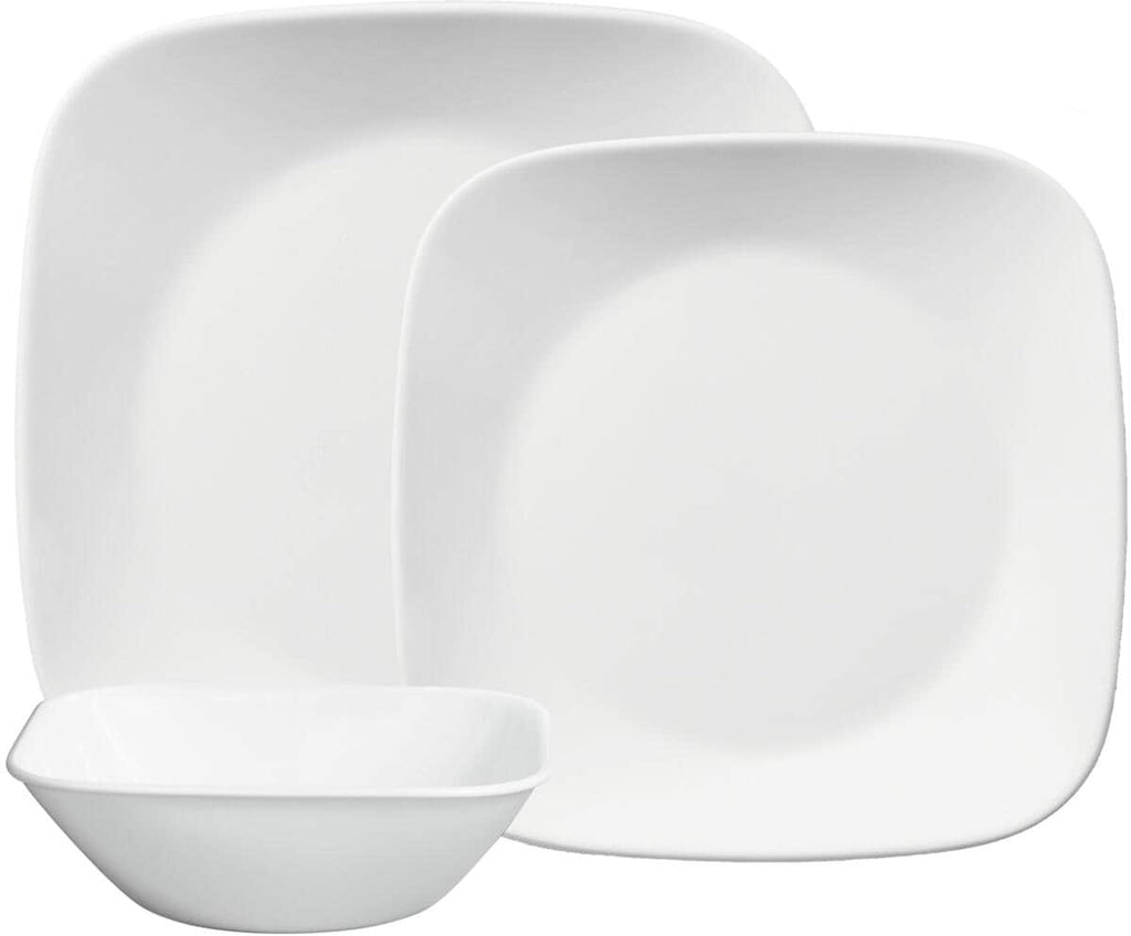 Servicesett Pure White Vitrelle glass 12 deler - Corelle forfra