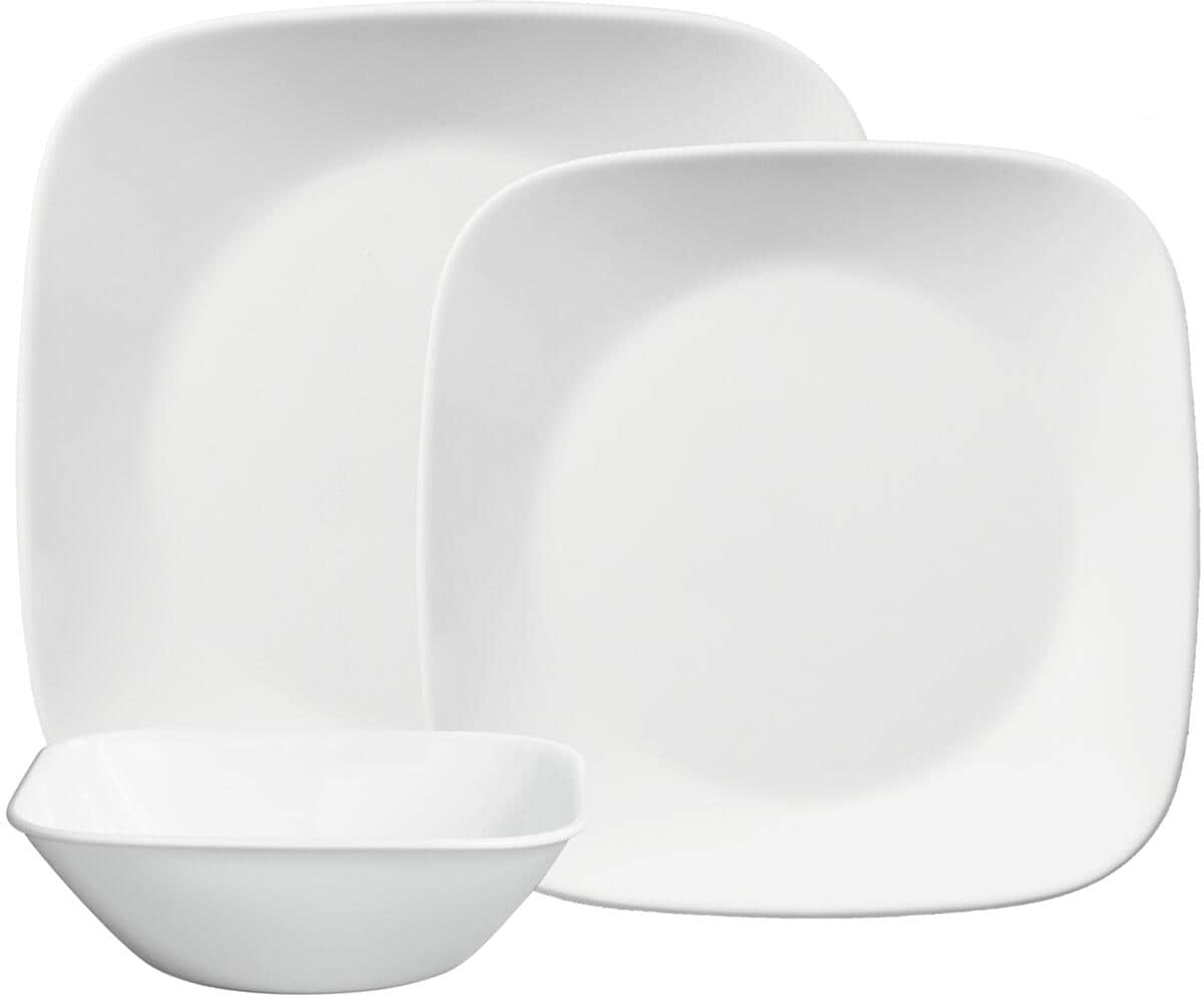 Servicesett Pure White Vitrelle glass 12 deler - Corelle forfra
