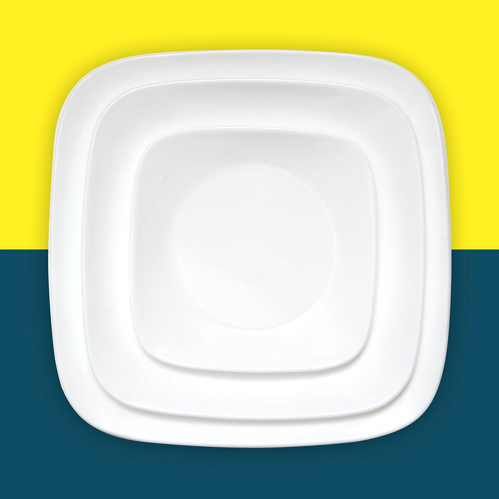 Servicesett Pure White Vitrelle glass 12 deler - Corelle bakside