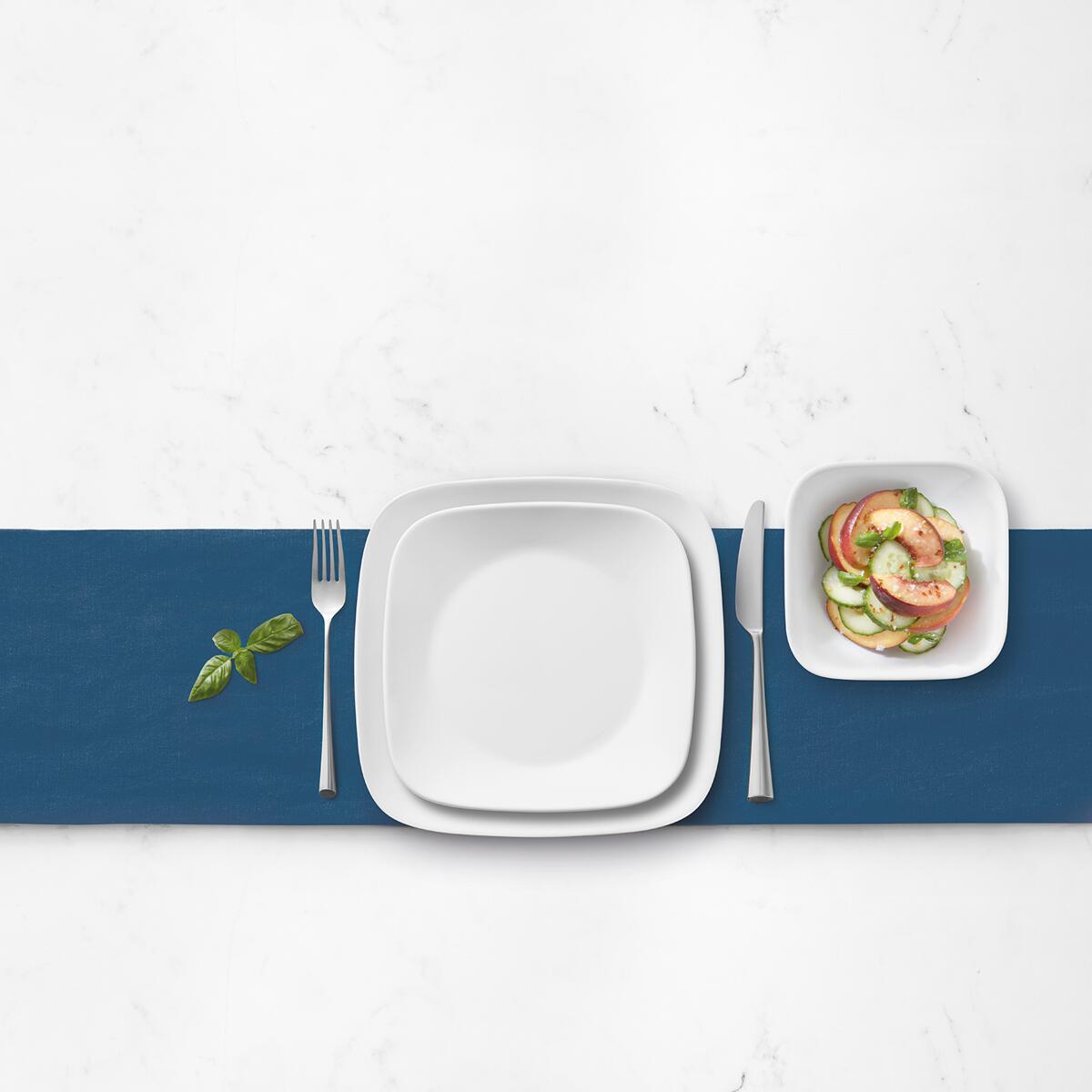 Servicesett Pure White Vitrelle glass 12 deler - Corelle detalj av glassmateriale