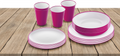 Servicesett Sanaliving 16 deler fuchsia for 4 personer - Omada komplett sett