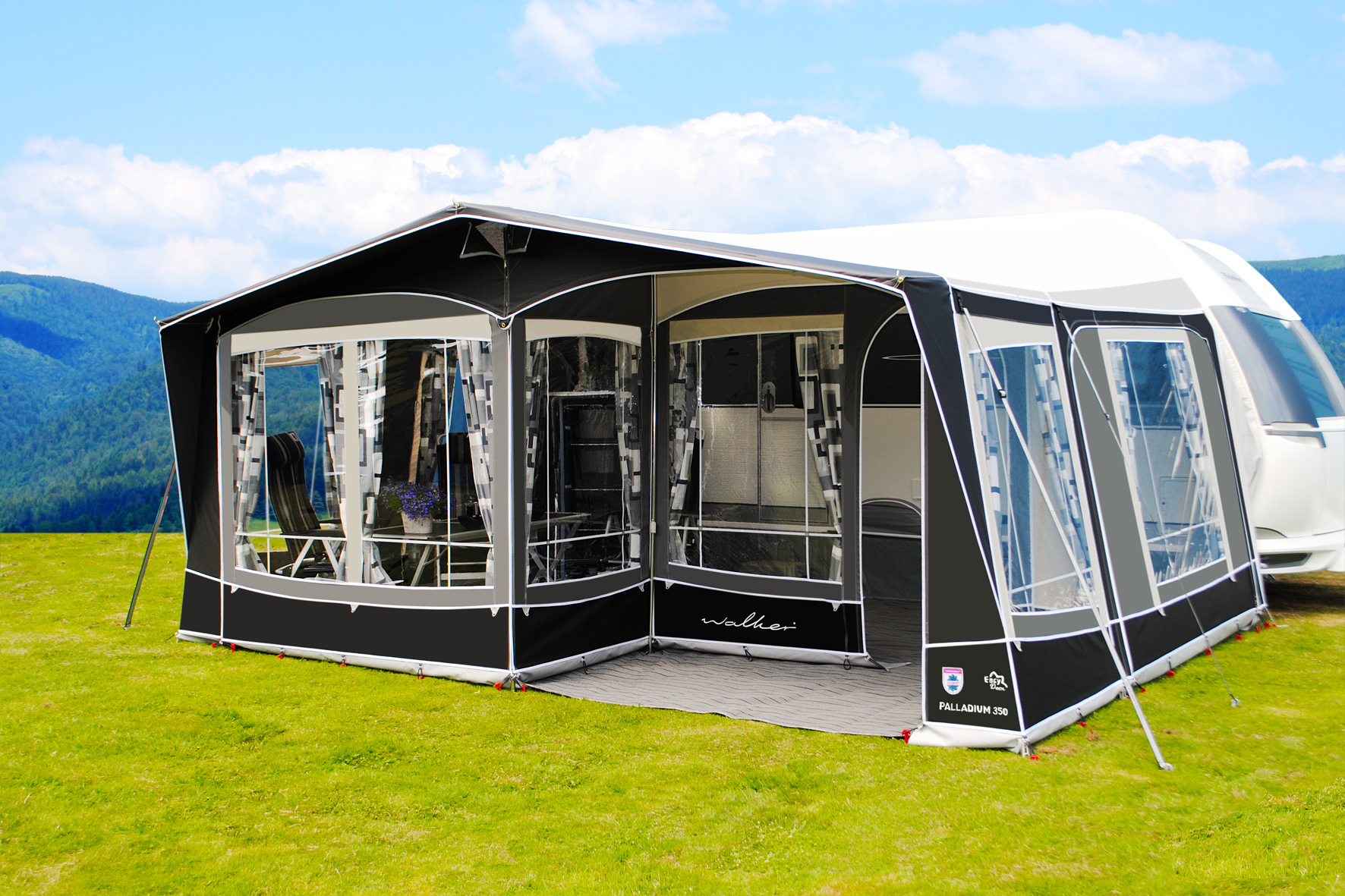 Sesongfortelt Palladium 350 stålstang 900-930 cm front