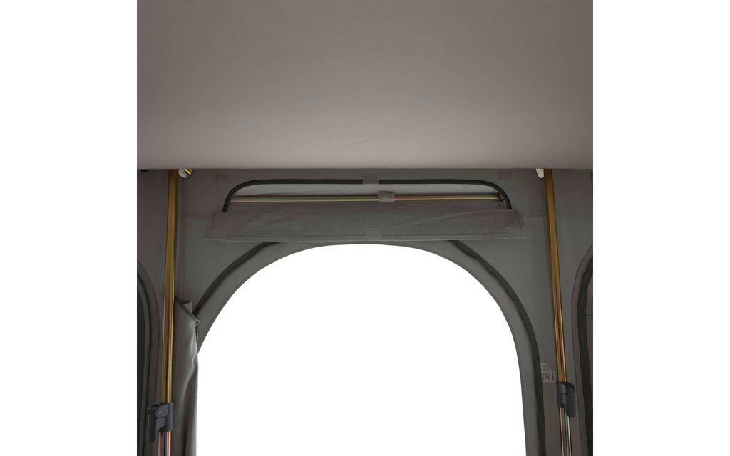 Detalj av glidelås på Sesongfortelt Stuga Rest 470x250 cm med stålramme