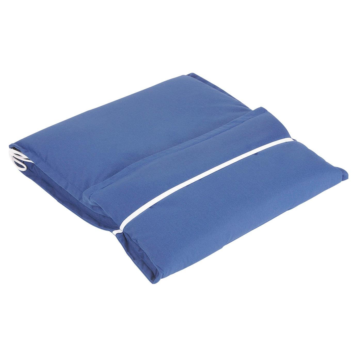 Setepute for høyryggstol 125x60 cm blå, bomull/polyester fra forfra