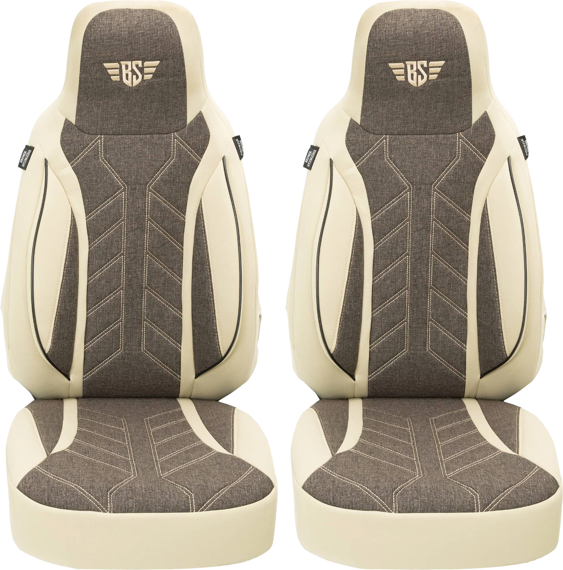 Setetrekk for bobil 2 stk Ducato/Jumper/Boxer svart/grå forfra