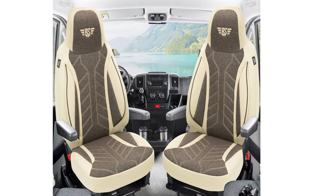 Bakside av setetrekk for bobil 2 stk Ducato/Jumper/Boxer svart/grå