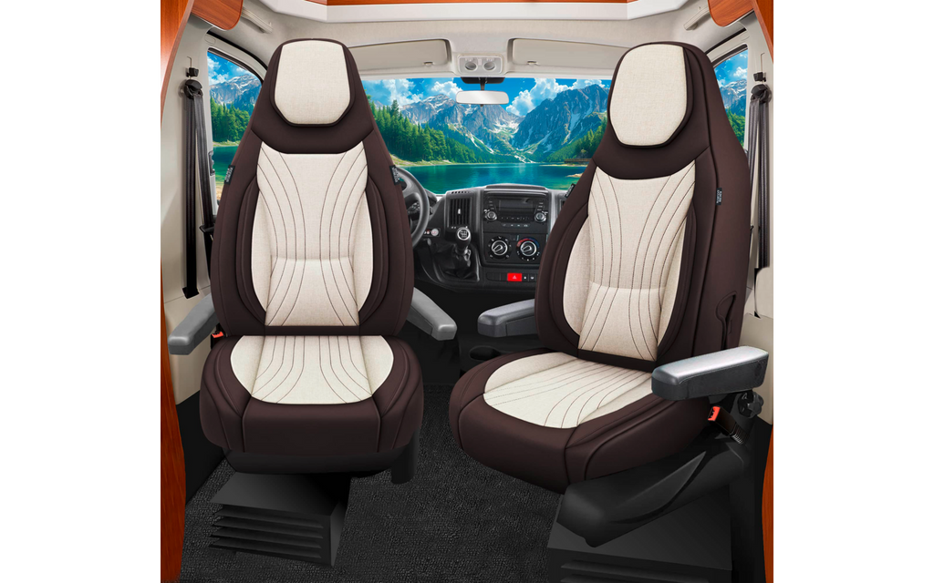 Setetrekk C-Serie for bobil 2 stk Ducato/Jumper/Boxer brun/svart montering