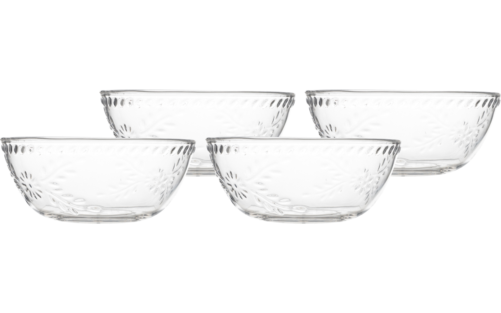 Sicilian skåler 4-sett 750 ml BPA-fri transparent detalj