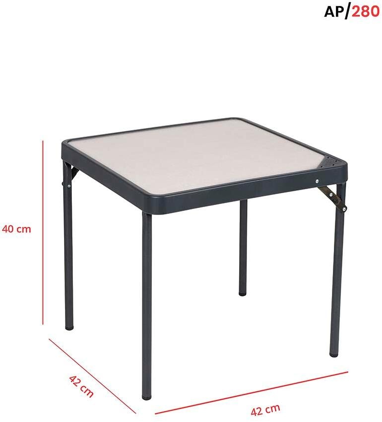 Sidebord AP/280 42,5x42,5x40 cm antrasitt sammenlagt flatt