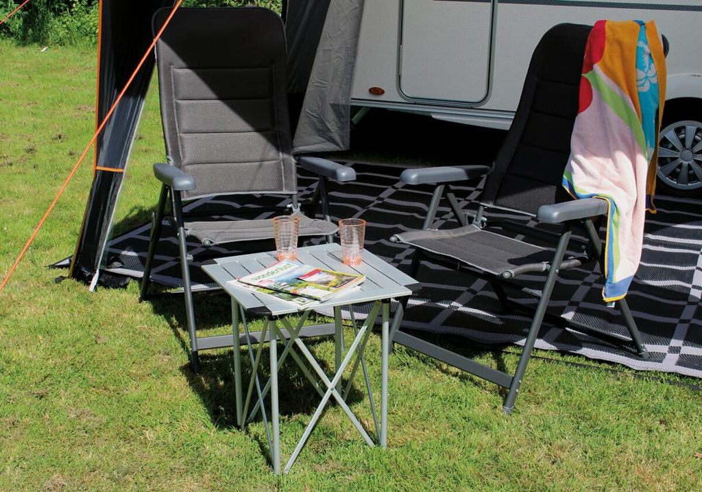 Sidebord Burzet aluminium sammenrullbart bakside