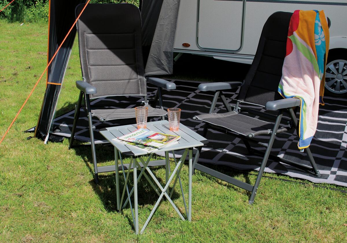 Sidebord Burzet aluminium sammenrullbart bakside