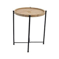 Sidebord Carnaby 32 x 32 cm med avtagbar bambusplate sett forfra