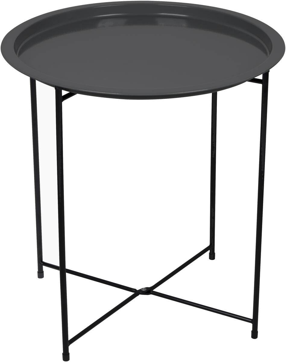 Sidebord Harlem i stål, svart, 40x40x50 cm forfra